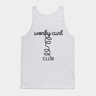 Wonky Curl Club - black text Tank Top